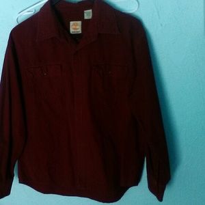 Red button down timberland shirt (mens)